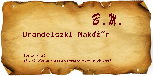 Brandeiszki Makár névjegykártya