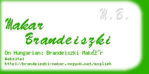 makar brandeiszki business card